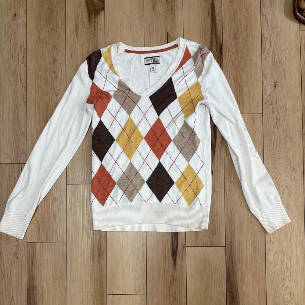 Argyle V-Neck Sweater